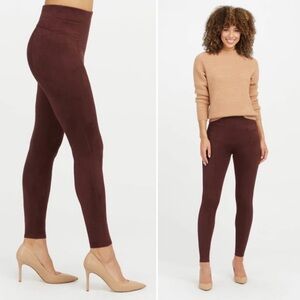 Spanx Suede Leggings Merlot
